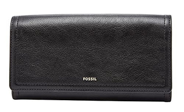 Fossil Brieftasche für Frauen Logan, Leder/Polyurethan Trim Klappe Clutch schwarz 19,4 cm L x 2,5 cm B x 10,2 cm H SL7833001 im Sale